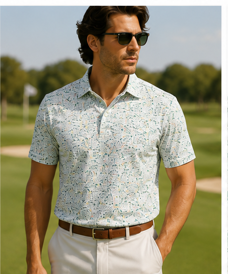 Men’s Pima Cotton Golf Polo – Golf Print