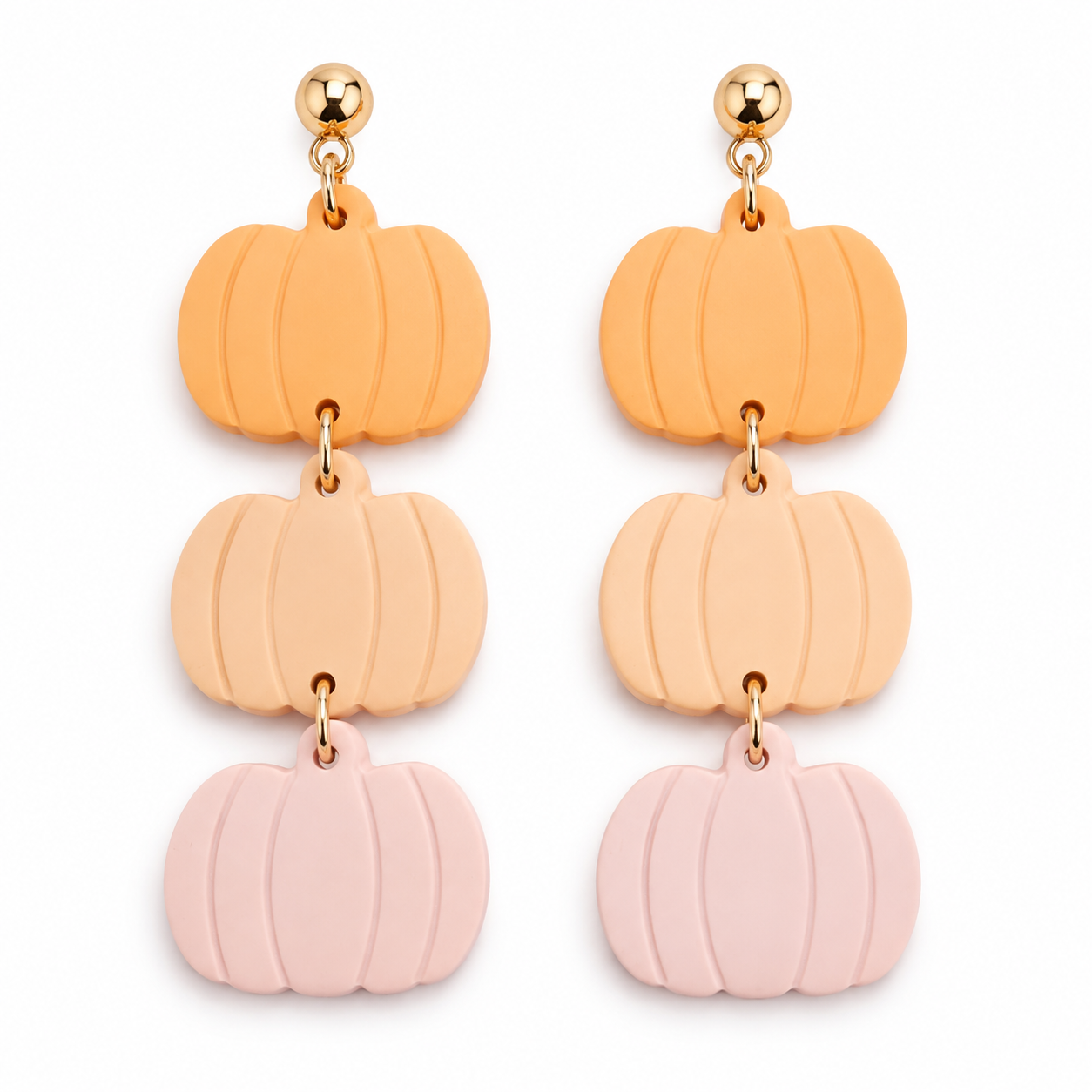 Pastel Tiered Pumpkin Dangle Earrings