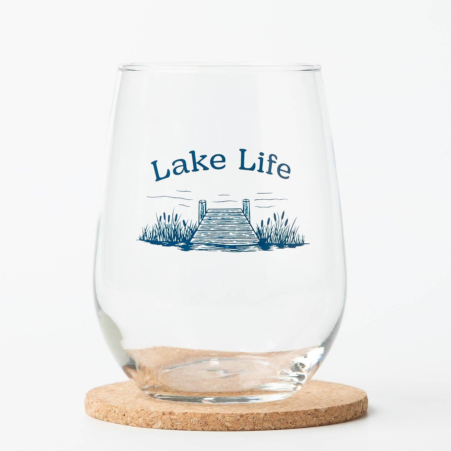 Lake Life Stemless Wine Glass | 17oz Lakehouse Gift