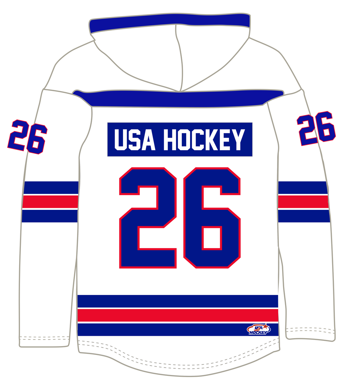 USA Hockey 2026 Lace-Up Hoodie – White