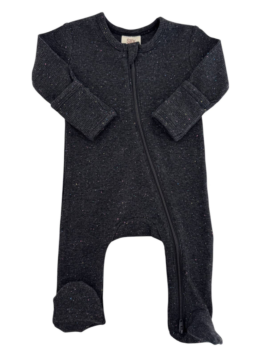 Charcoal Speckle 2-Way Zip Baby Footie