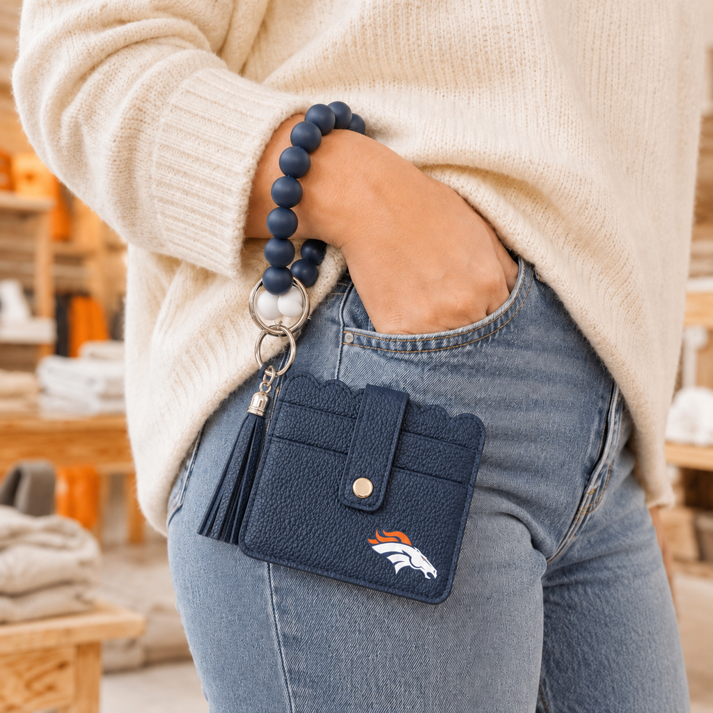 Denver Broncos Beaded Bracelet Wallet