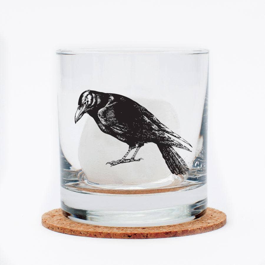 Crow Rocks Glass - 11oz Whiskey Glass - 100% Lead Free