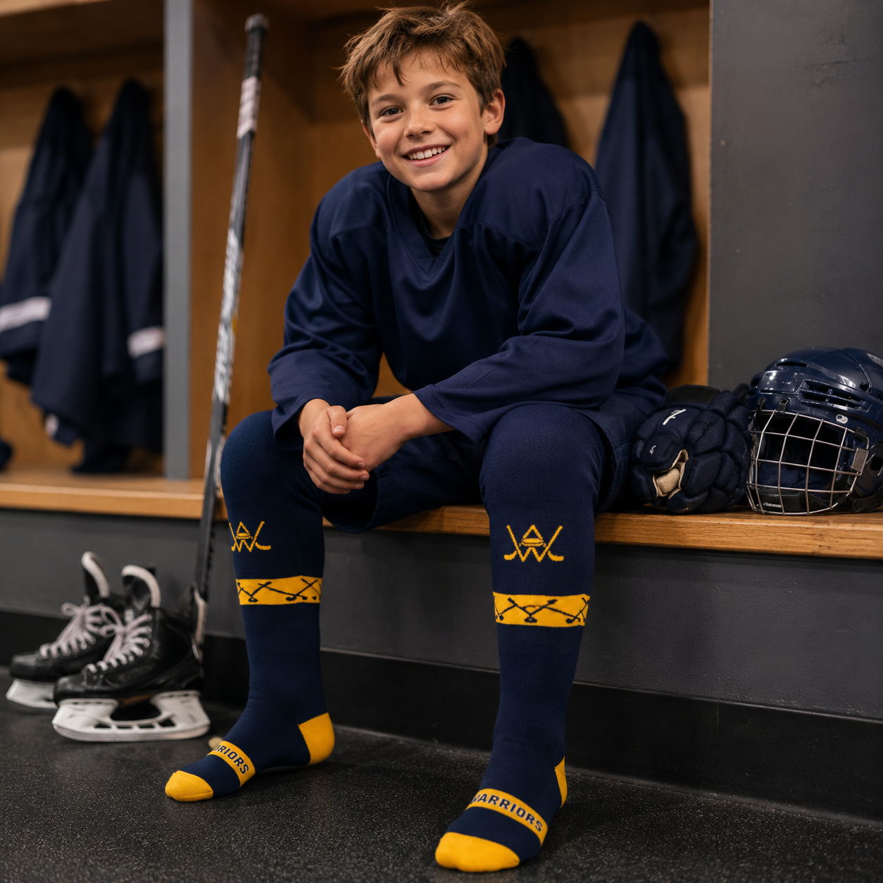 Combed Cotton Hockey Crew Socks