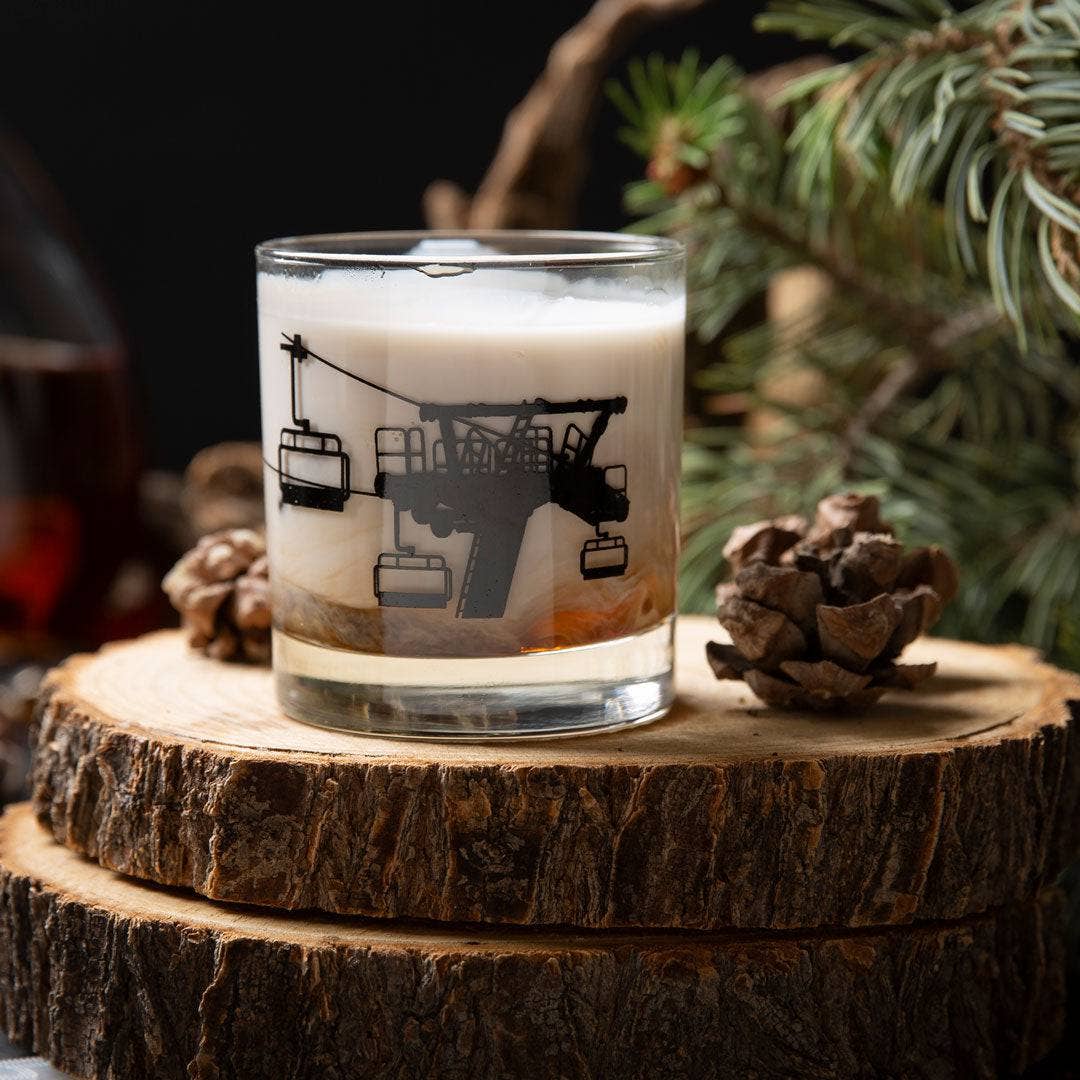 Ski Lift Rocks Glass | 11oz Mountain Resort Gift