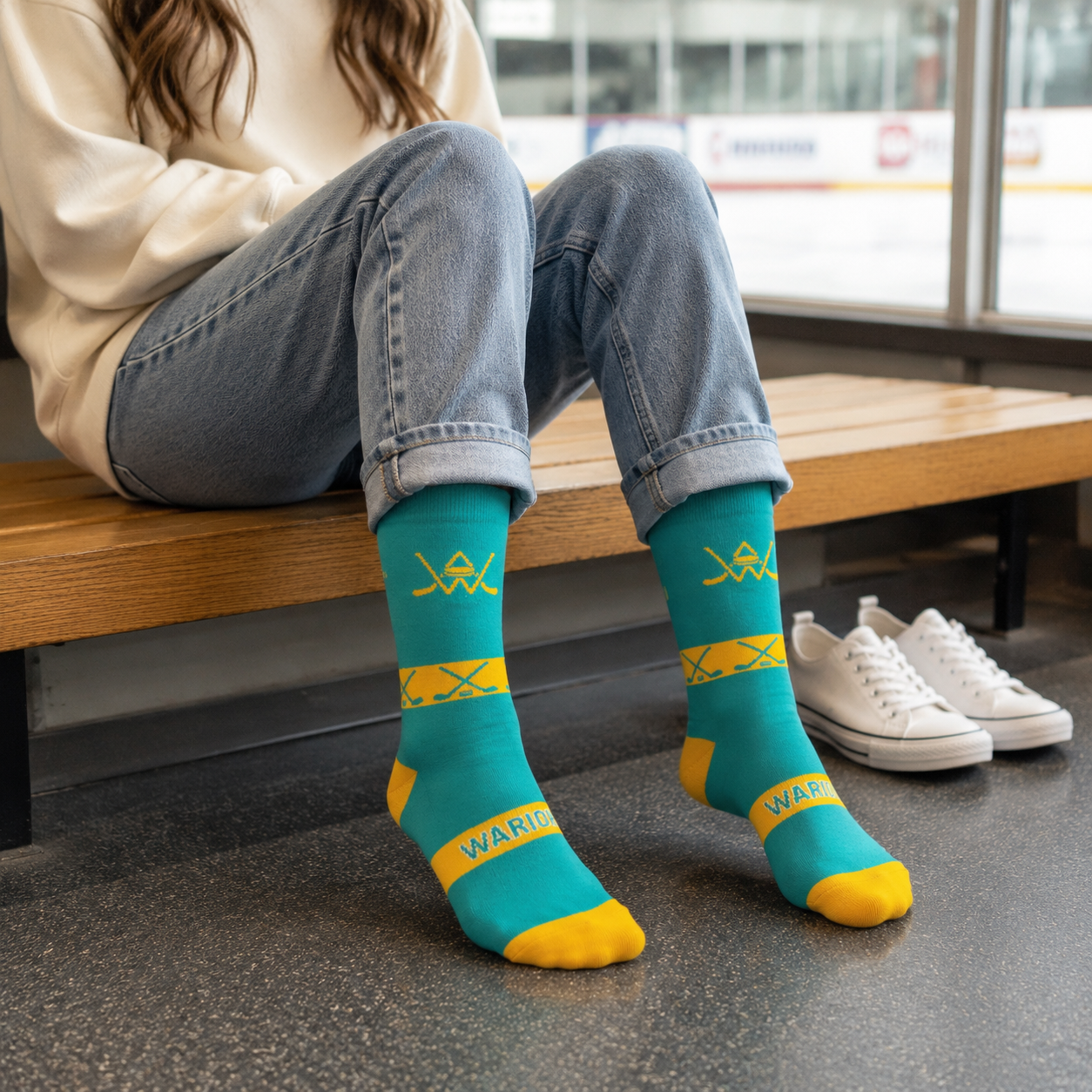 Combed Cotton Hockey Crew Socks