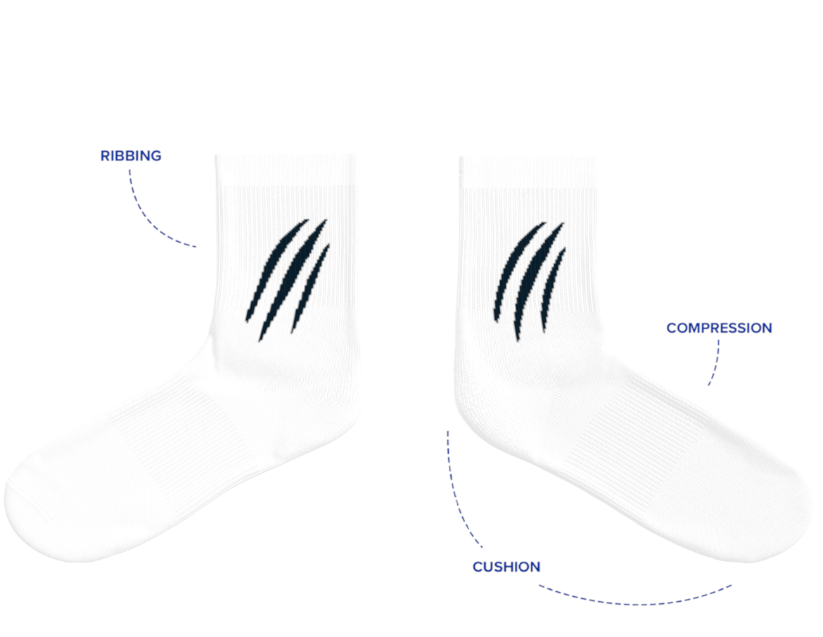Wolverine Claw Mark Quarter-Crew Athletic Socks