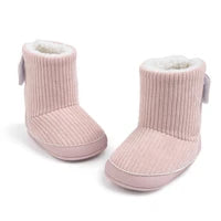 Blush Ribbed Sherpa-Lined Baby Boots