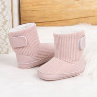 Blush Ribbed Sherpa-Lined Baby Boots