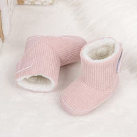 Blush Ribbed Sherpa-Lined Baby Boots