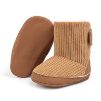 Blush Ribbed Sherpa-Lined Baby Boots