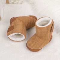 Blush Ribbed Sherpa-Lined Baby Boots