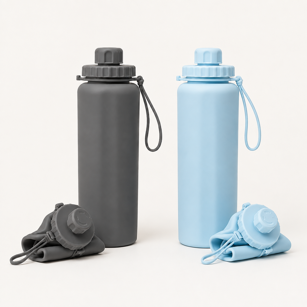 Made from BPA-free, food-grade silicone, this collapsible 600 mL water bottle is designed for travel, sports and everyday adventures.