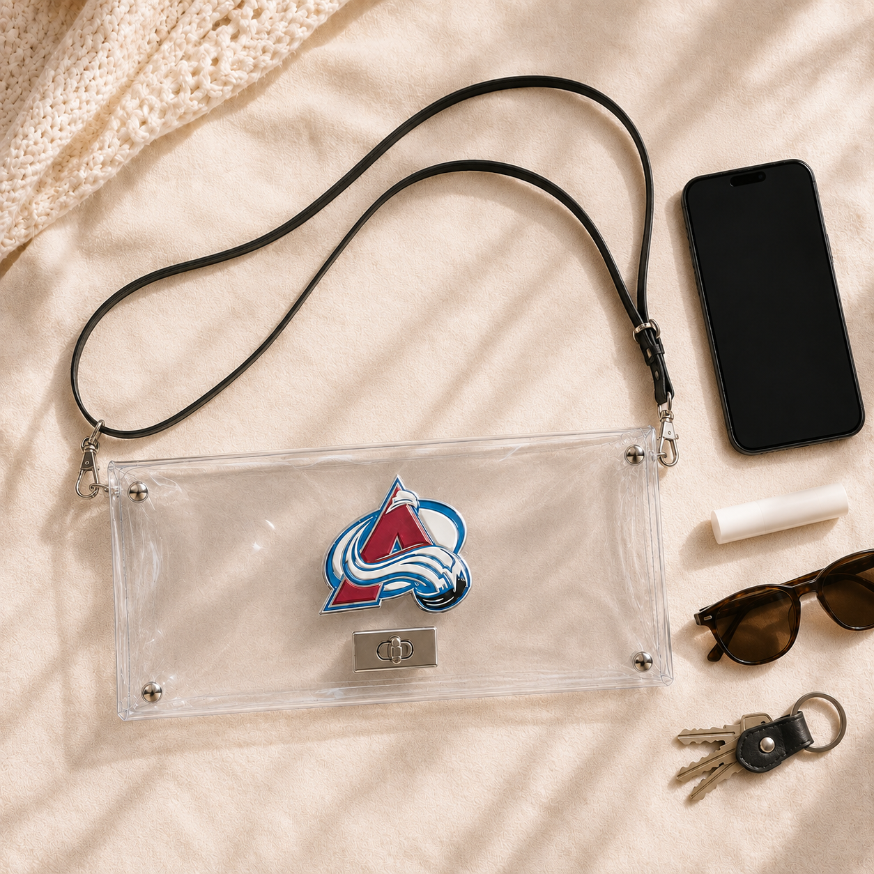 Colorado Avalanche Clear Envelope Crossbody Purse