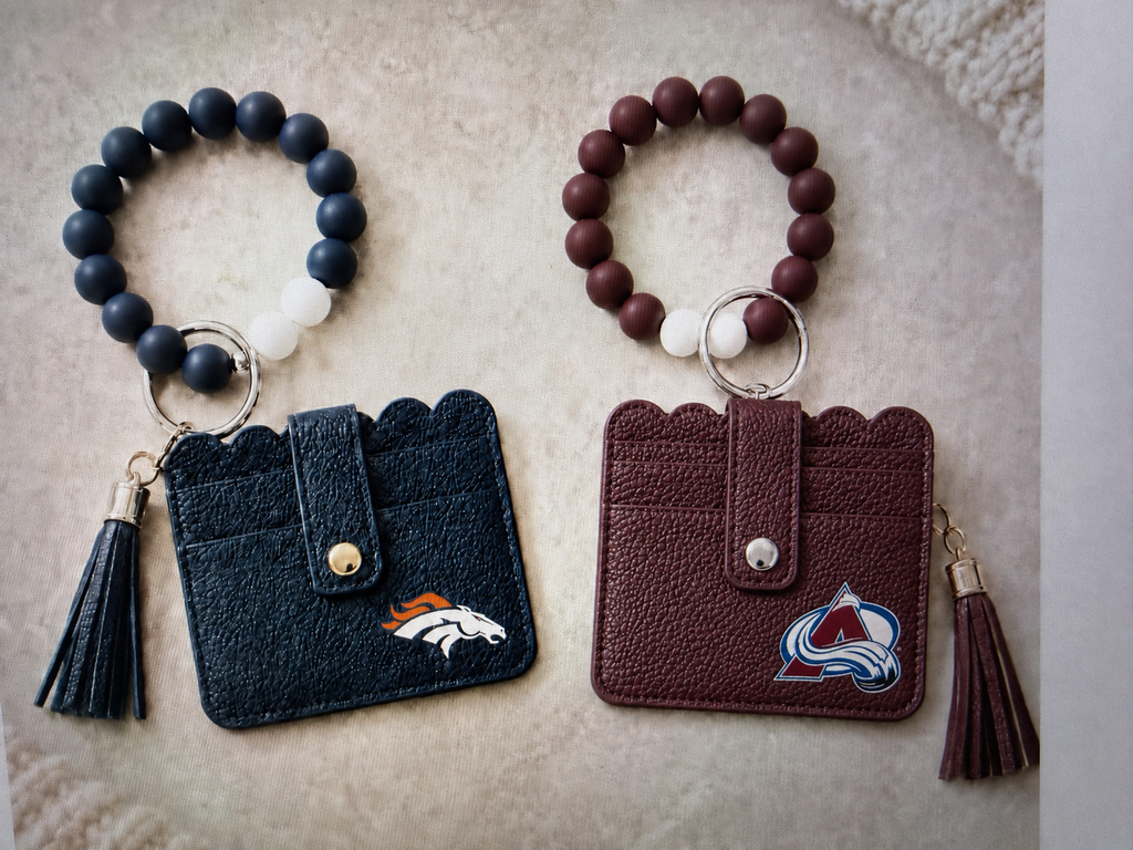 Denver Broncos & Colorado Avalanche Beaded Bracelet Wallet