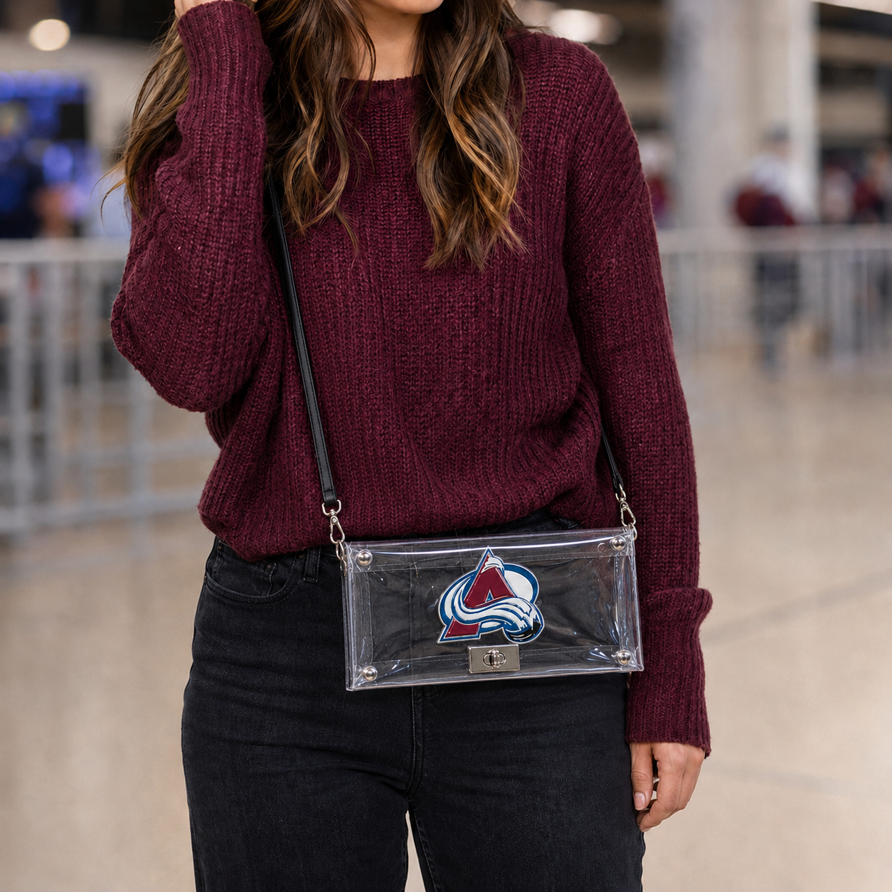 Colorado Avalanche Clear Envelope Crossbody Purse