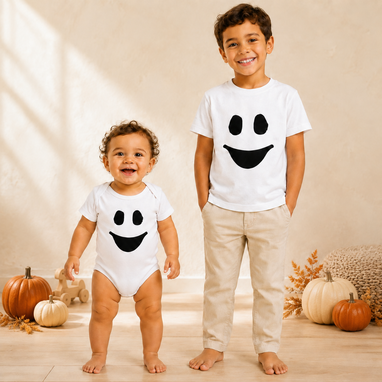 Happy Ghost Face Halloween Shirt & Baby Bodysuit - Infant to Adult