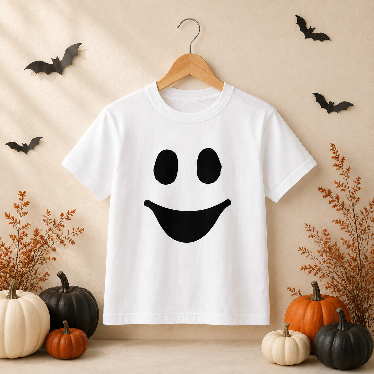 Happy Ghost Face Halloween Shirt & Baby Bodysuit - Infant to Adult