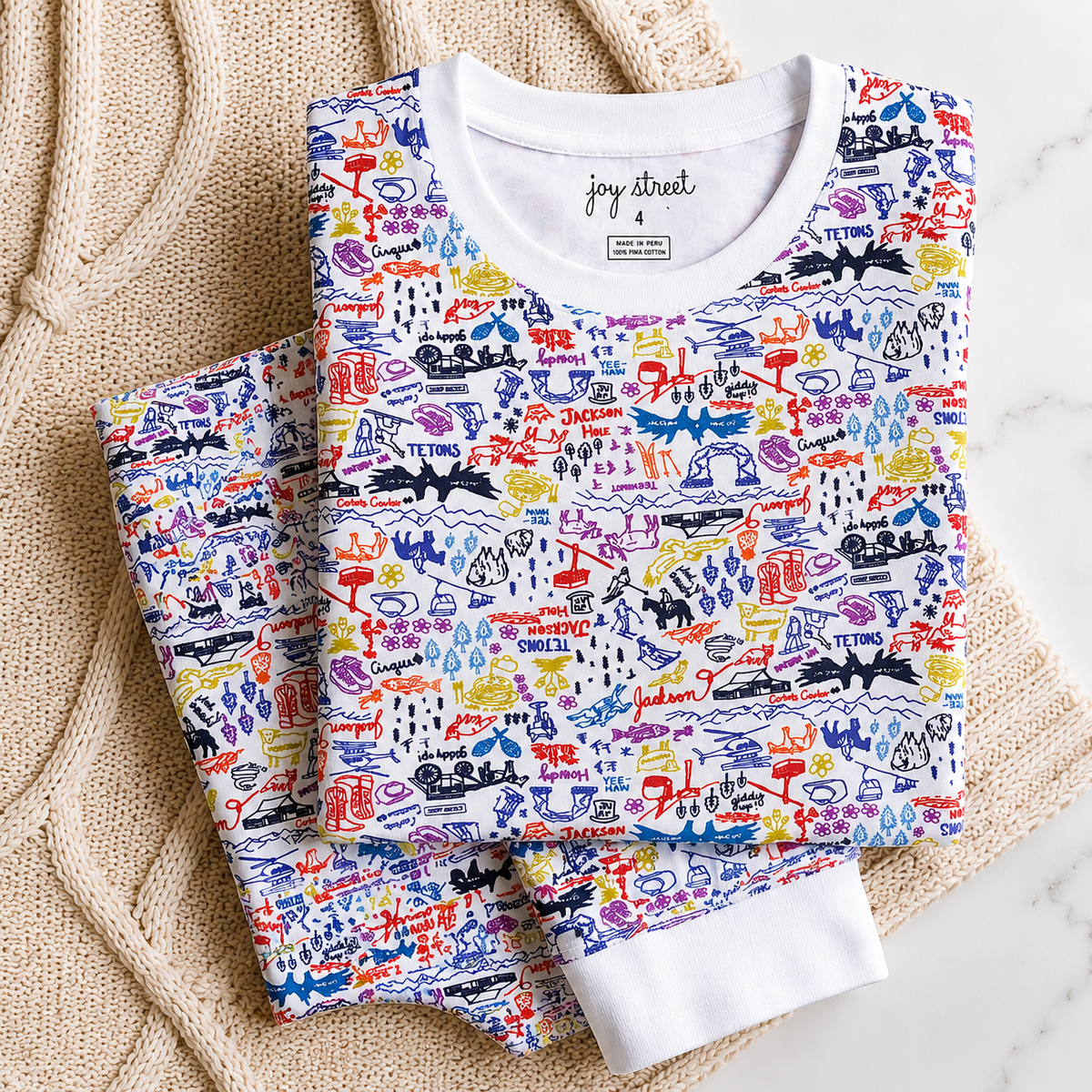 Jackson Hole Pima Cotton Two-Piece Kids Pajama Set