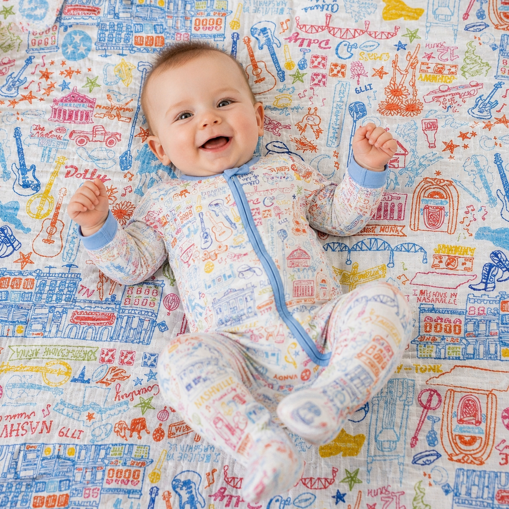 Nashville Pima Cotton Reversible Baby Blanket