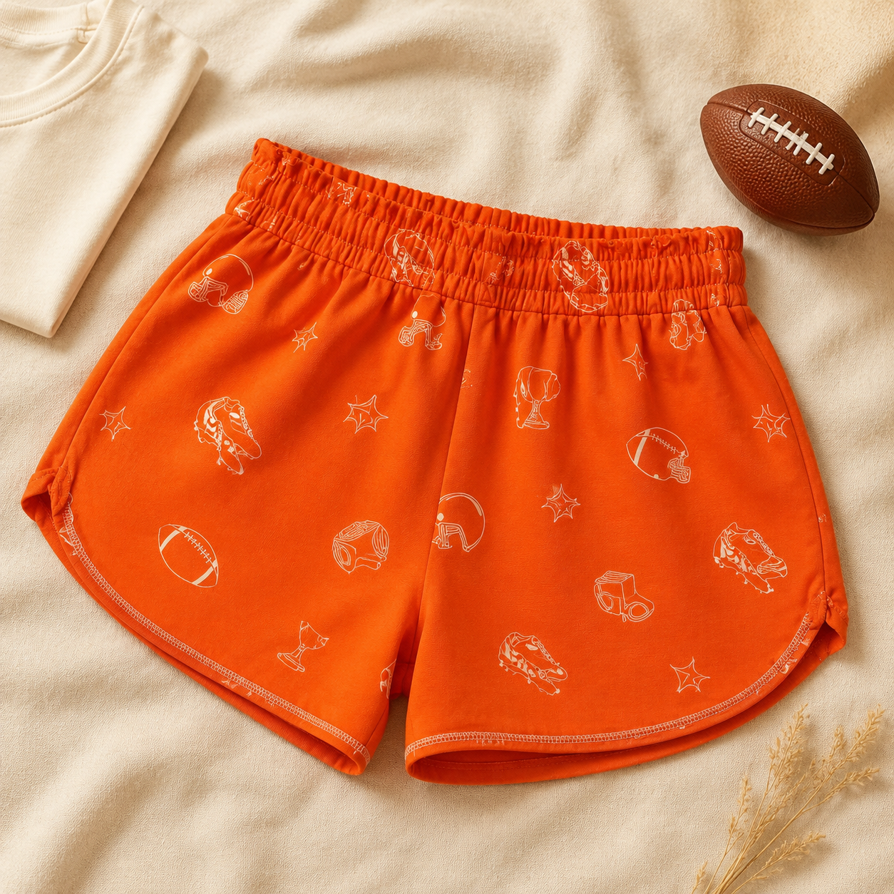 Game Day Football Print Lounge Shorts