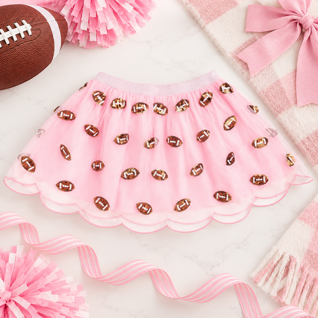 Mini Sequin Football Game Day Tutu Skirt