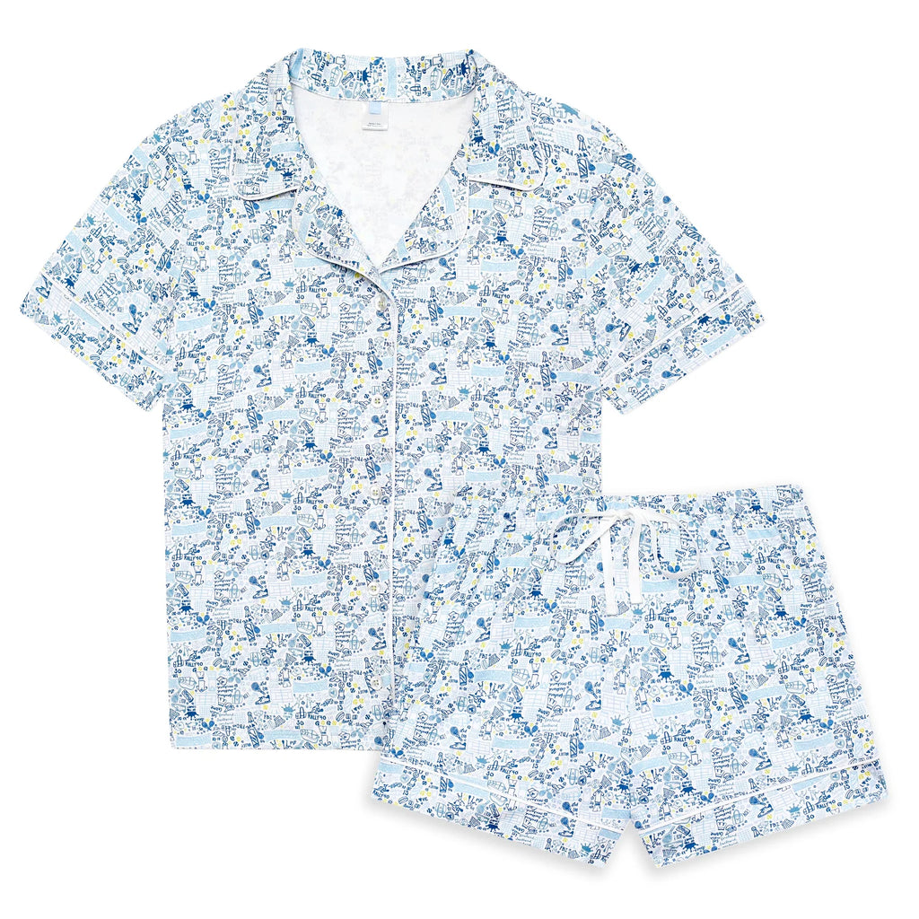 Tennis Women’s Pima Cotton Button-Front Short Pajama Set