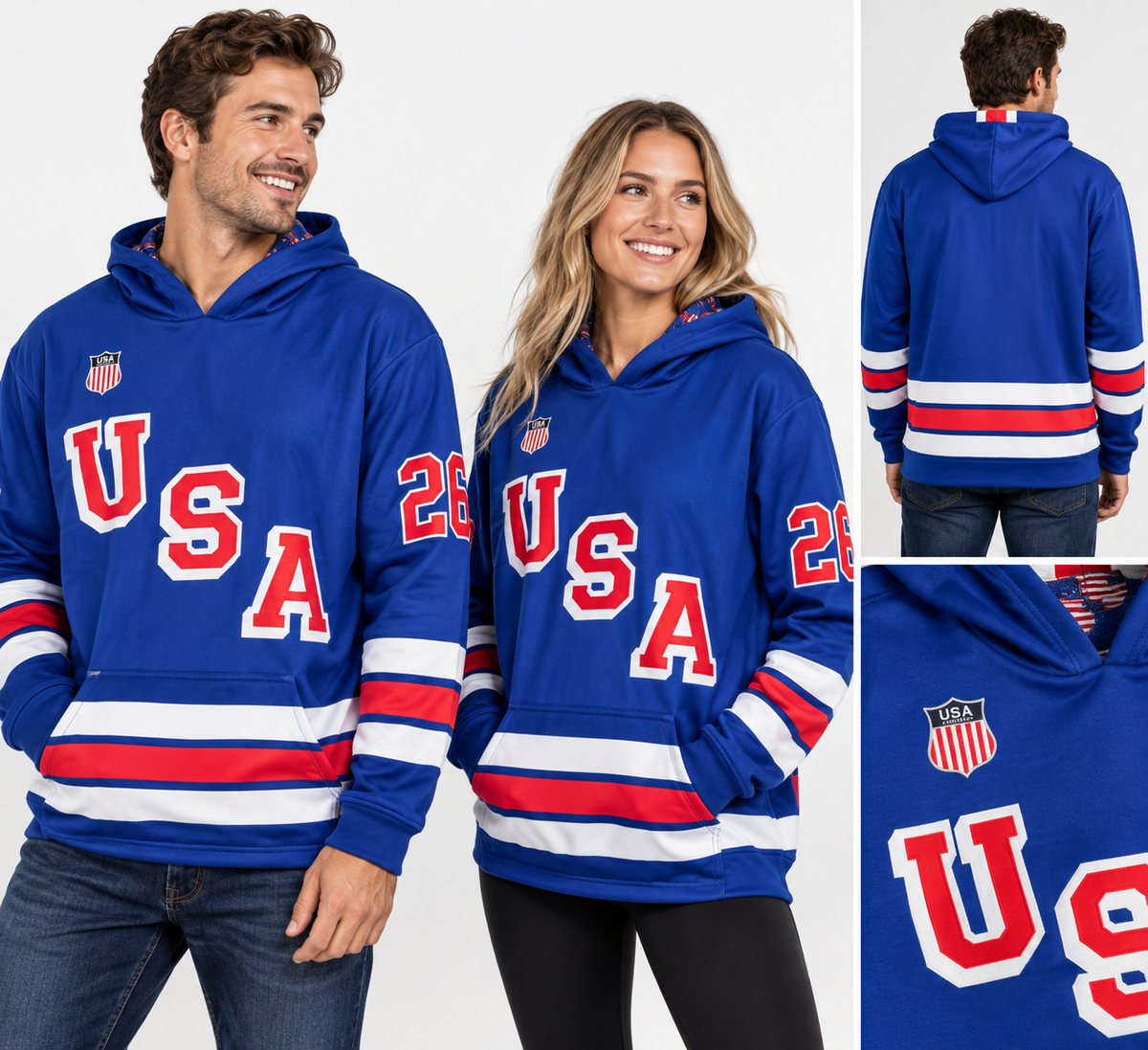 USA Hockey Shield 2026 Replica Jersey Hoodie – Blue