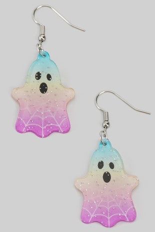 Pastel Glitter Ghost Dangle Earring