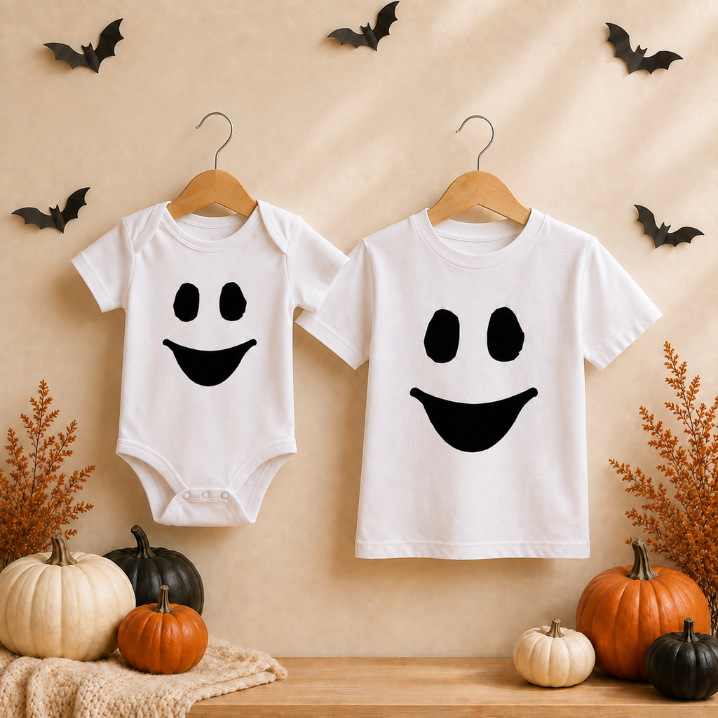 Happy Ghost Face Halloween Shirt & Baby Bodysuit - Infant to Adult