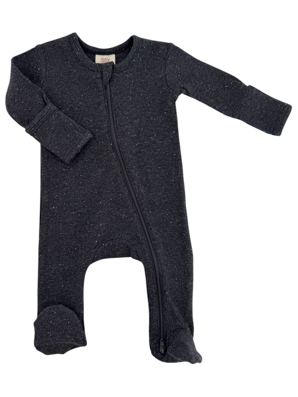 Charcoal Speckle 2-Way Zip Baby Footie
