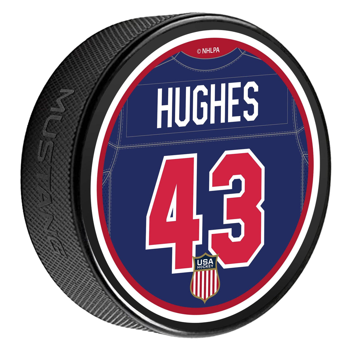 USA Hockey Quinn Hughes 2026 Player Jersey Puck – 3"