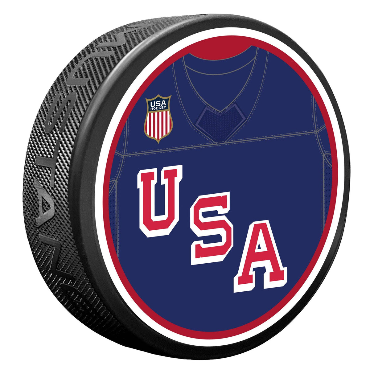 USA Hockey Puck - Jersey 3" - Raised 3D Printed Design