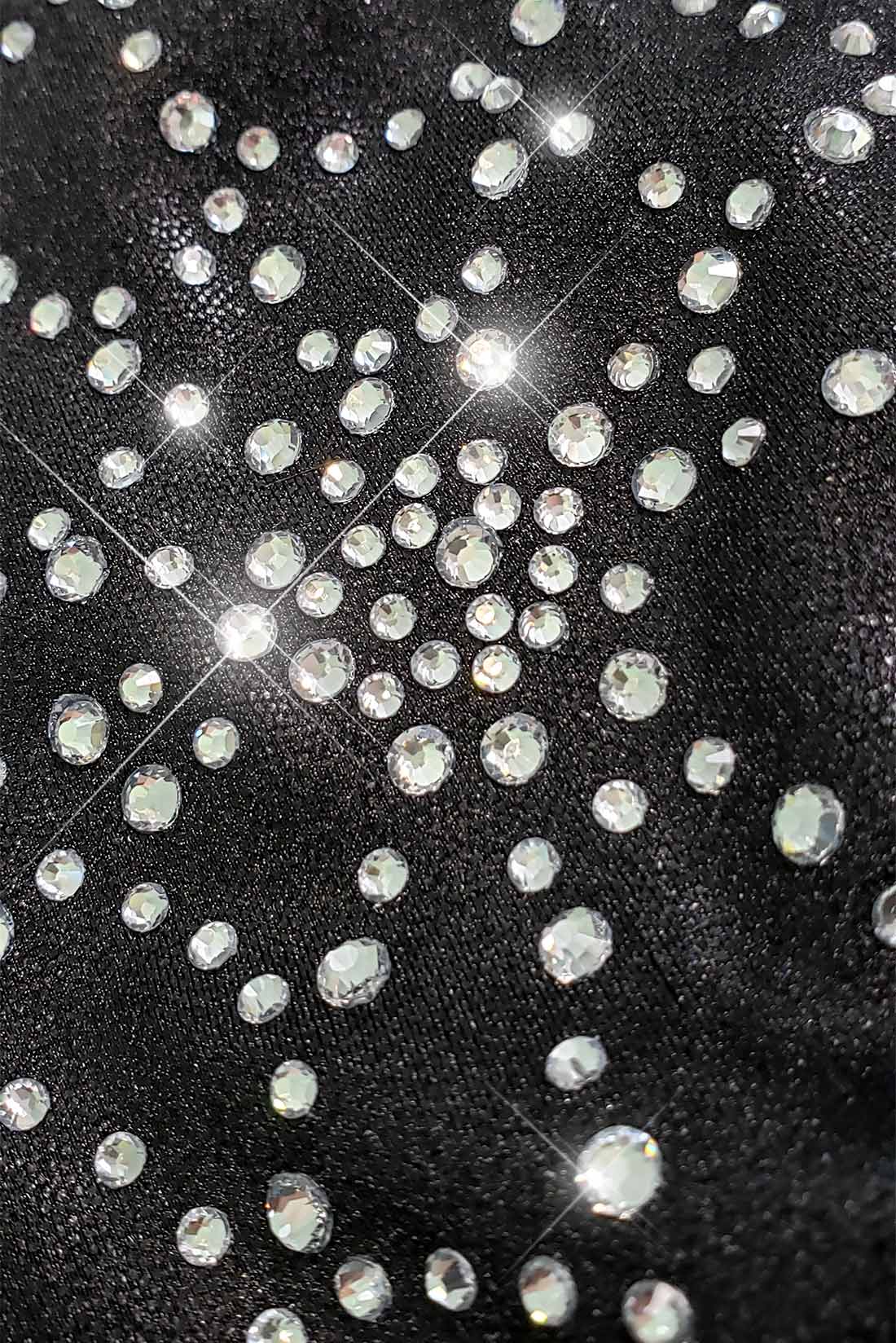 Black Widow Hologram Rhinestone Gymnastics Leotard
