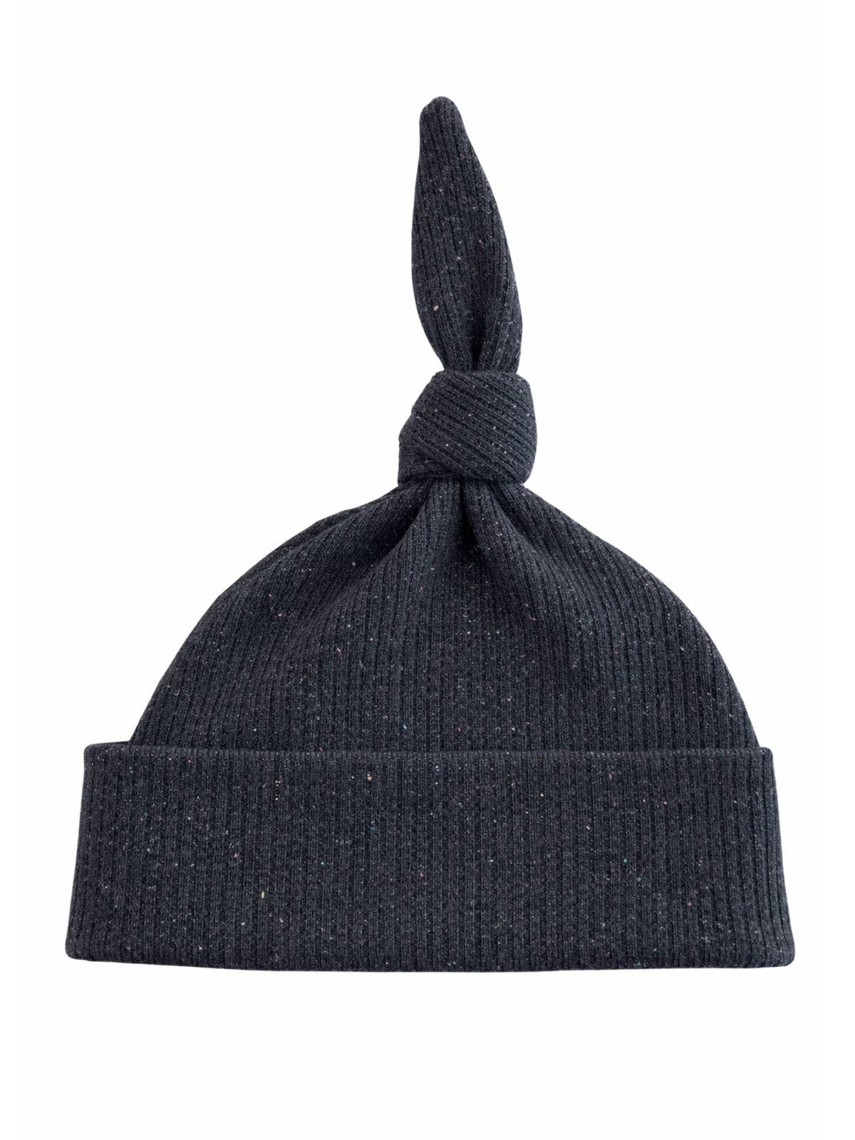 Charcoal Speckle Ribbed Baby Beanie